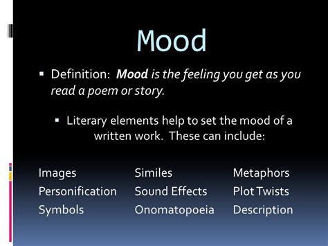 Mood Definition in Poetry: A Multi-Layered Exploration